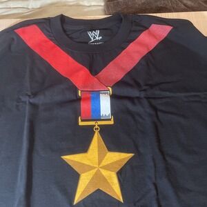 WWE Rusev Crush men's black T-shirt size 4 XL‎ Double-Sided NOS